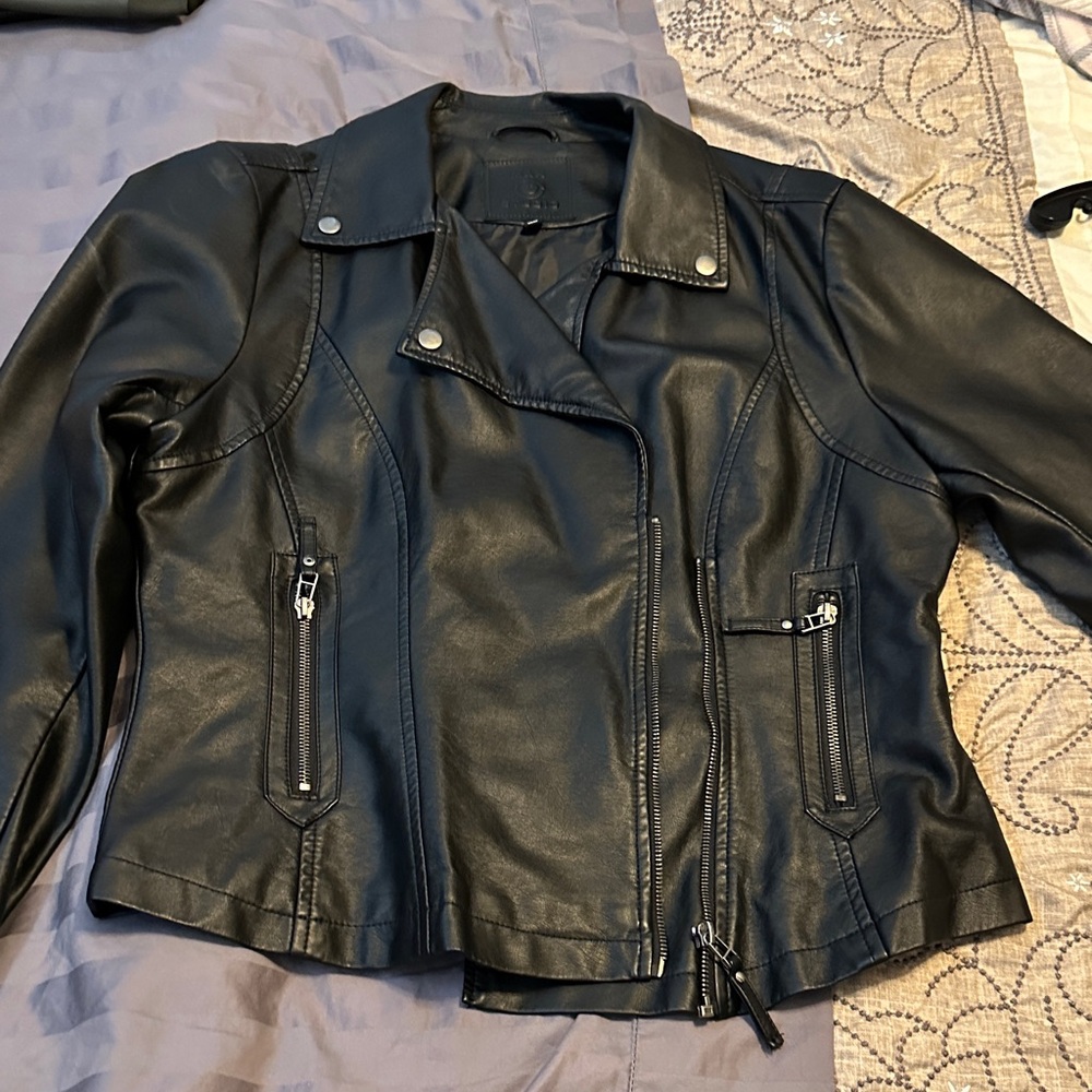 Max Studio Black Leather Jacket